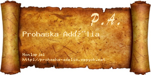 Prohaska Adélia névjegykártya
